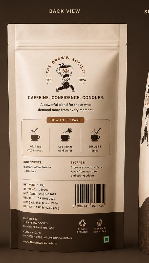 The Breww Society pack back — ingredients, nutritional info & brewing instructions